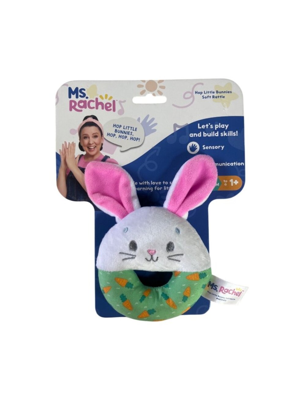Ms Rachel Hop Little Bunnies Soft Plush Rattle Toy Babies New‎ 3+M To 1+ Years